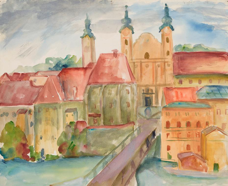 Anny Dollschein, Steyr, 1944, Aquarell, 31,2 × 49,2 cm, Belvedere, Wien, Inv.-Nr. 11046/18