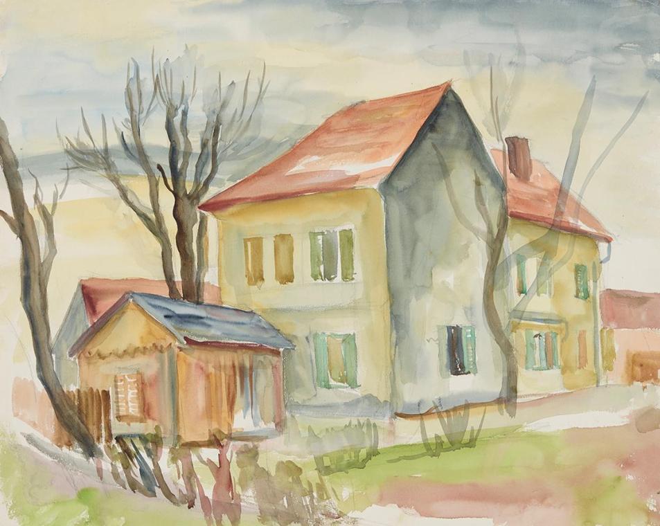 Anny Dollschein, Bei der Steinbachmaut, nach 1938, Aquarell, 39,9 × 49 cm, Belvedere, Wien, Inv ...