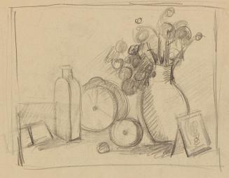 Anny Dollschein, Stillleben - recto, 1933/1934, Bleistift, 19,5 × 29 cm, Belvedere, Wien, Inv.-…