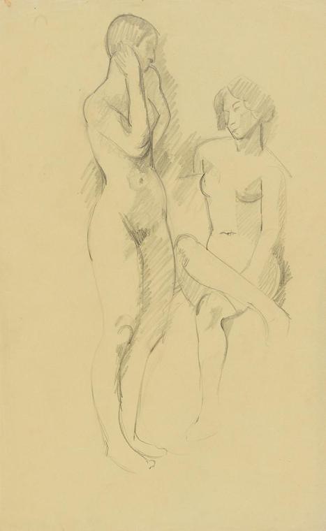 Anny Dollschein, Zwei weibliche Akte, 1933/1934, Bleistift, 39,9 × 28 cm, Belvedere, Wien, Inv.…