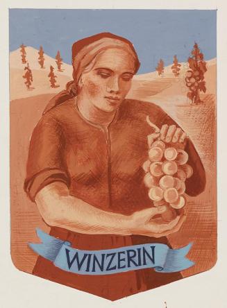 Anny Dollschein,Winzerin, Aquarell, Darstellungsmaße: 17 × 11,7 cm, Belvedere, Wien, Inv.-Nr. 1…