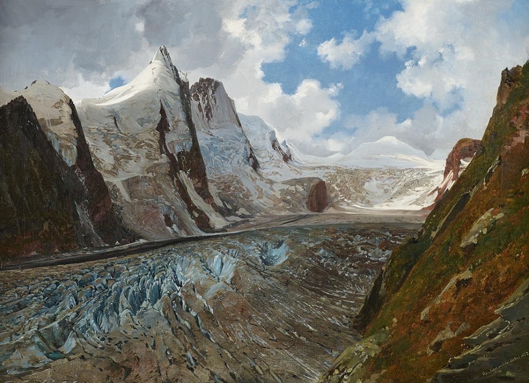 Thomas Ender, Der Großglockner mit der Pasterze, 1832, Öl auf Leinwand, 39 x 54 cm, Belvedere,  ...