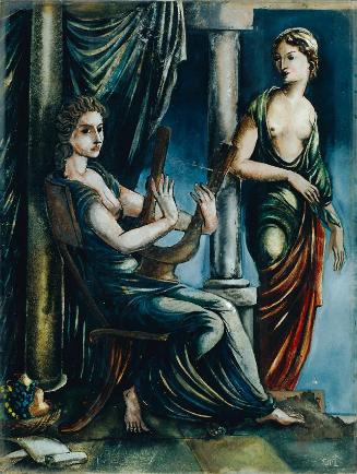 Ena Rottenberg, Antike Szene, 1919, Hinterglasmalerei, 34 x 25,5 cm, Belvedere, Wien, Inv.-Nr. …