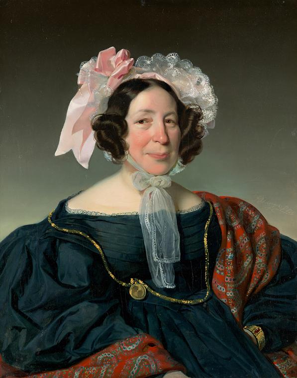 Heinrich Schlesinger, Brustbild einer Wiener Bürgersfrau, 1836, Öl auf Leinwand, 76,5 x 60,5 cm…