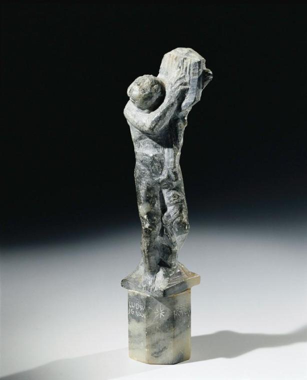 Anton Hanak, Denkmal für den Komponisten Ludwig van Beethoven, 1927, Graugelber Marmor, H: 27,4…