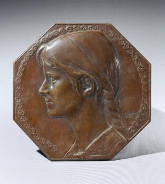 Wilhelm Gösser, Adelheid Gräfin Lanckoronska, 1913, Bronze, 21,5 x 21,5 cm, Belvedere, Wien, In…
