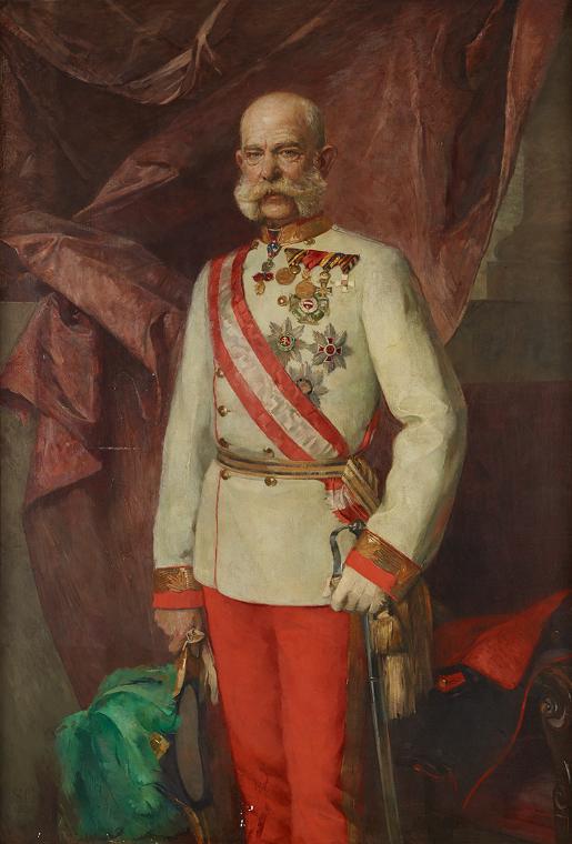 Unbekannter Künstler, Kaiser Franz Josef I., 1899, Öl auf Leinwand, 160,5 × 111 cm, Dauerleihga…