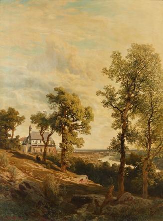 August Schaeffer von Wienwald, Ansicht der Thaya bei Znaim, 1884, Öl auf Leinwand, 126,5 × 94,5…