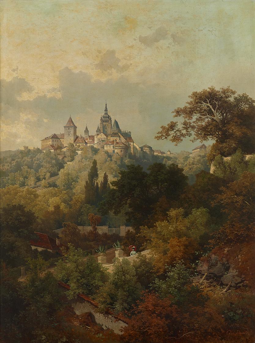 Carl Hasch, Ansicht der Prager Burg, um 1884, Öl auf Leinwand, 126,5 × 94,5 cm, Dauerleihgabe P…