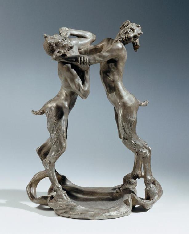 Stefan Schwartz, Ringende Faune, 1899, Zinn, H: 35,5 cm, Belvedere, Wien, Inv.-Nr. 6525