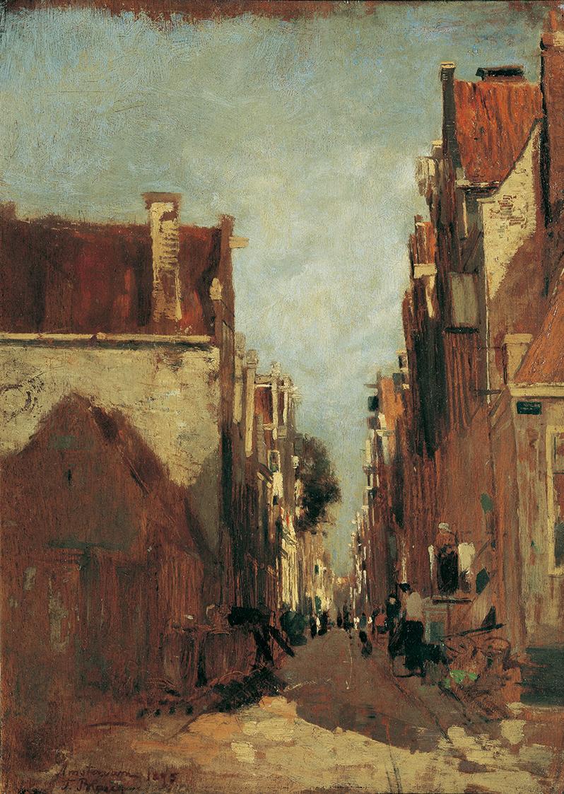 Tina Blau, Straße in Amsterdam, 1875, Öl auf Holz, 36,5 x 26,5 cm, Belvedere, Wien, Inv.-Nr. 15…