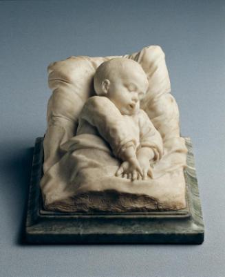 Eugène Robert, Der Schlaf, 1893, Marmor auf Sockel mit Glassturz, Belvedere, 22 x 24 x 16 cm, W…