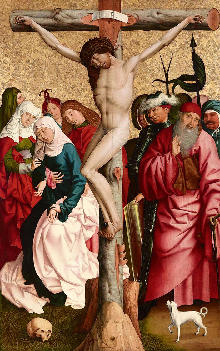Rueland Frueauf d. Ä., Kreuzigung Christi, um 1490/1491, Malerei auf Fichtenholz, 209,5 × 134,6…