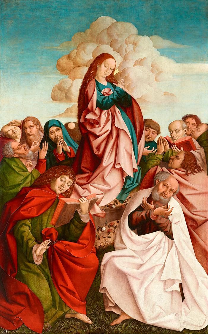 Rueland Frueauf d. Ä., Himmelfahrt Mariens, 1490, Malerei auf Fichtenholz, 209 x 134 cm, Belved…