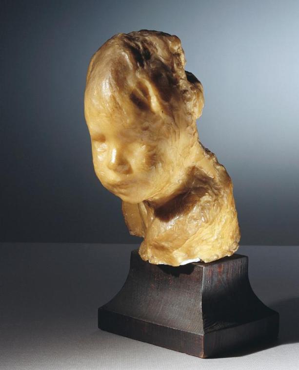 Medardo Rosso, Kinderköpfchen, Wachs, Holzsockel, H: 25,4 cm, Belvedere, Wien, Inv.-Nr. 2200