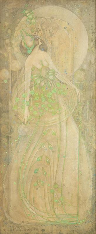 Margaret MacDonald-Mackintosh, Junirosen, 1898, Bleistift und Wasserfarbe auf Papier, 103 x 45 …