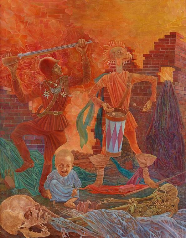 Kurt Regschek, La danse cruelle, 1959–1960, Eitempera und Öl auf Holz, 49 x 39 cm, Belvedere, W…