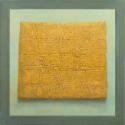Anne Hauser, Verpackt III, 1995, Acryl, Öl auf Holz, 90 x 90 cm, Belvedere, Wien, Inv.-Nr. 9674