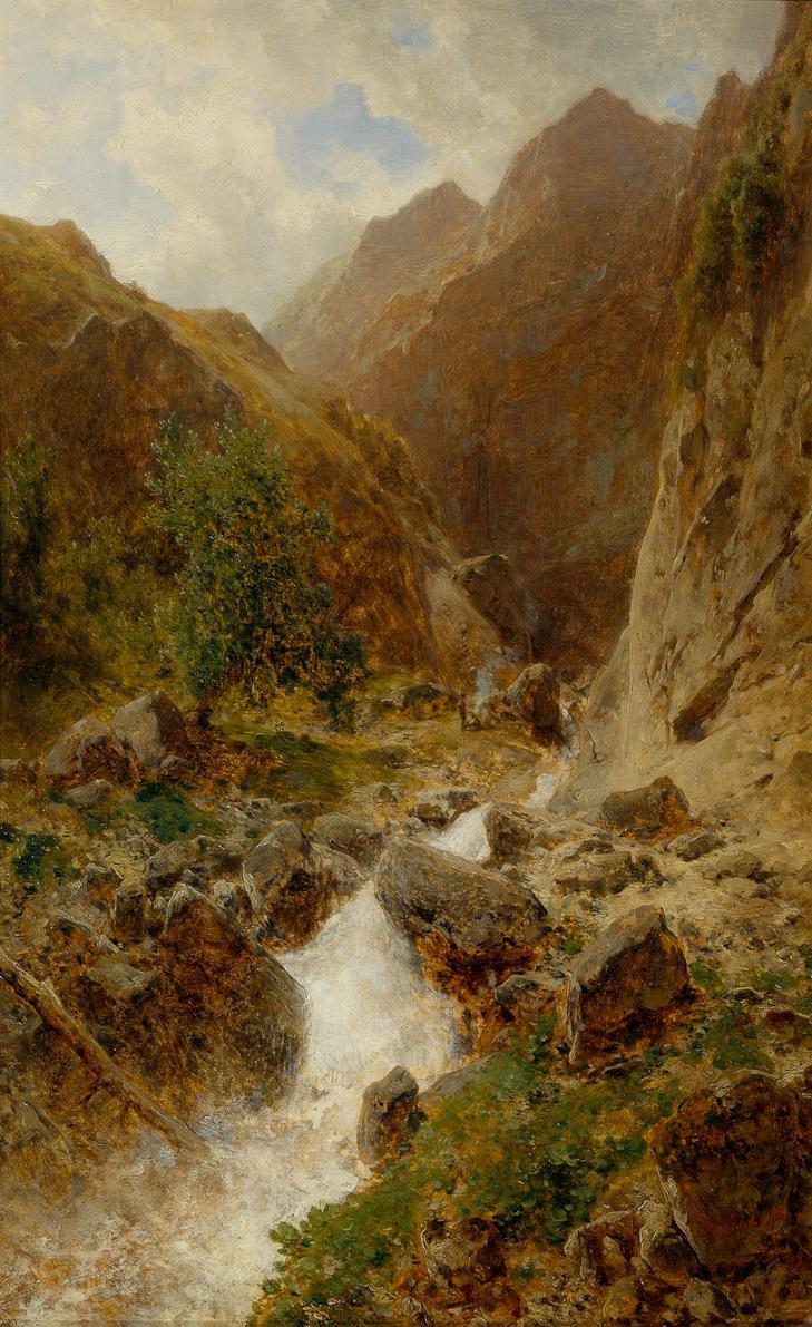 Eduard Peithner von Lichtenfels, Wildbach, 1893, Öl auf Holz, 53 x 34 cm, Belvedere, Wien, Inv. ...