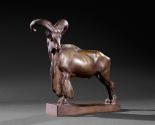 Franz Barwig d. Ä., Mähnenziege, um 1909, Bronze, patiniert, 33,2 × 32 × 13 cm, Belvedere, Wien…