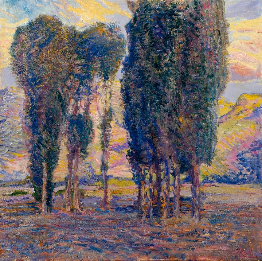 August Roth, Pappeln, vor 1911, Öl auf Leinwand, 78 x 78 cm, Öl auf Leinwand, Belvedere, Wien, …