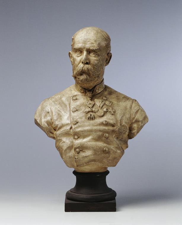 Stefan Schwartz, Erzherzog Carl Ludwig als General der Kavallerie, 1891, Gips, H. inkl. Sockel:…