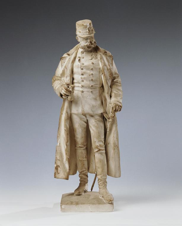 Edmund Hofmann von Aspernburg, Kaiser Franz Joseph I., 1889, Gips, H: 38,5 cm, Belvedere, Wien, ...