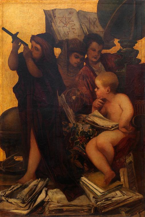 Hans Makart, Allegorie der Wissenschaften, 1871, Öl auf Leinwand, 190 x 126 cm, Dauerleihgabe a…