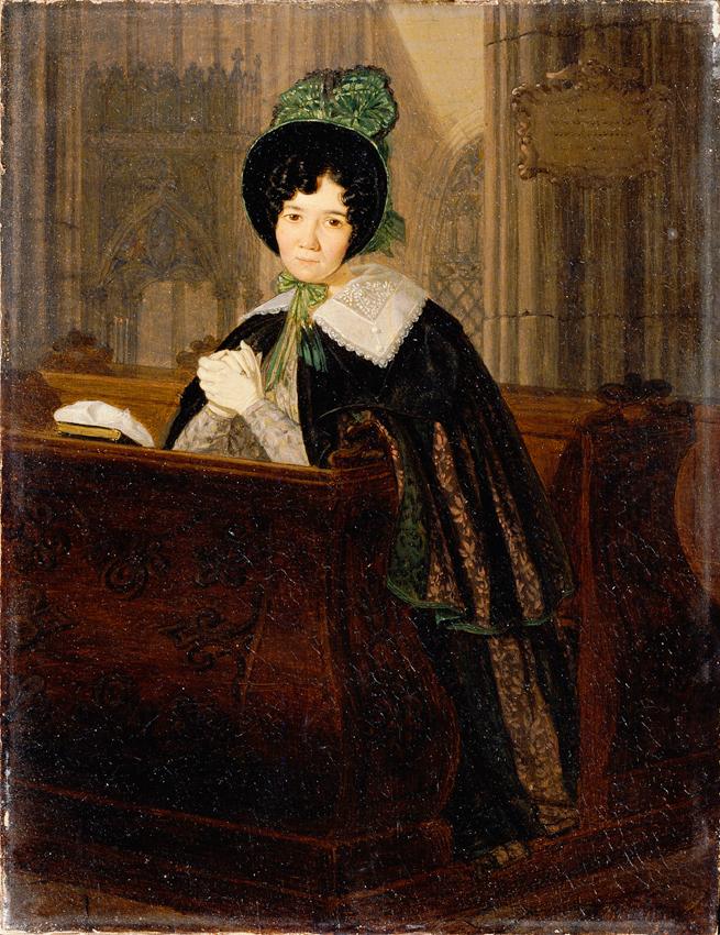Joseph Weidner, Frau Katharina Waldmüller, vor 1850, Öl auf Holz, 24 x 18,5 cm, Belvedere, Wien…