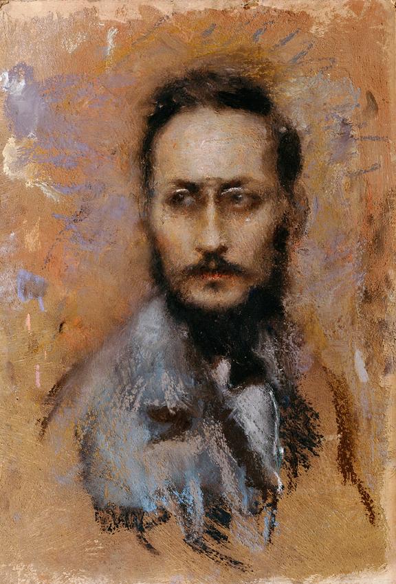 Arturo Rietti, Der Historiker Ludo Moritz Hartmann, um 1900, Pastell, Kreide und Kohle auf Kart…