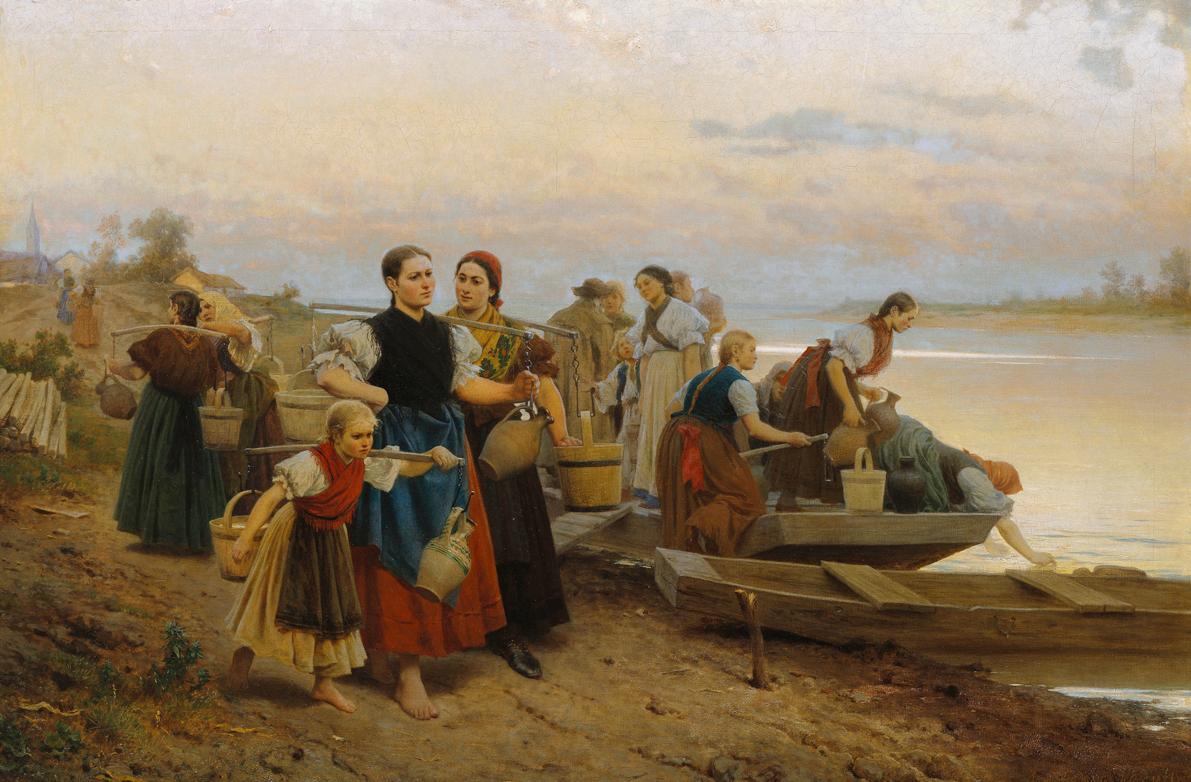 Leopold Carl Müller, Die letzte Tagesmühe, 1871, Öl auf Leinwand, 91 x 136 cm, Belvedere, Wien,…