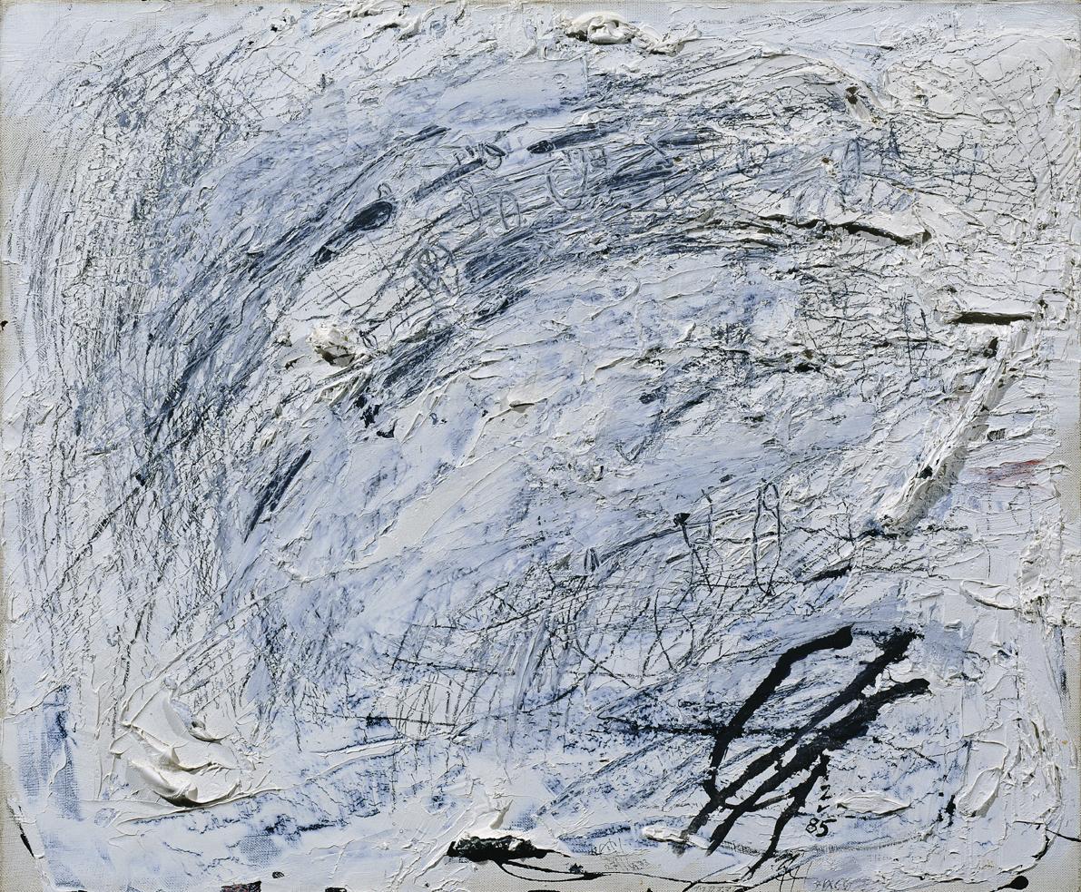 Georg Chaimowicz, Porträt einer Masse, 1985, Öl, Lack, Bleistift auf Leinwand, 50 x 61 cm, Belv ...