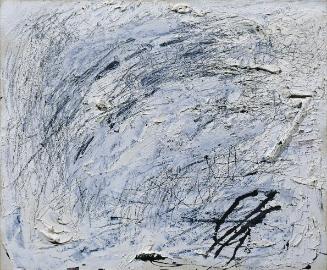 Georg Chaimowicz, Porträt einer Masse, 1985, Öl, Lack, Bleistift auf Leinwand, 50 x 61 cm, Belv…