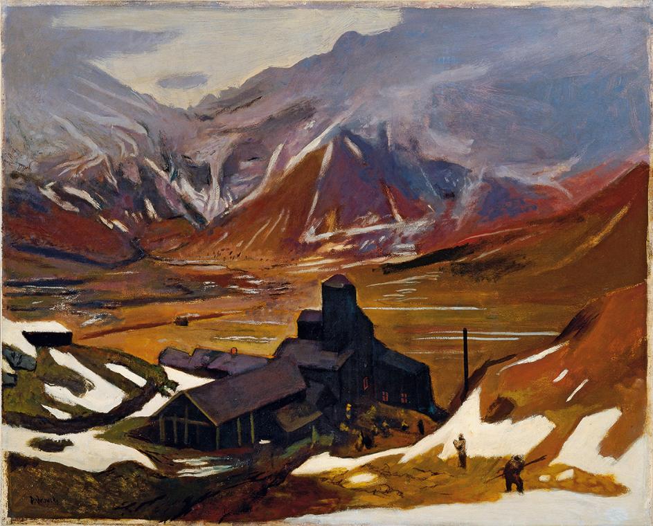 Josef Dobrowsky, Goldbergwerk im Naßfeld bei Gastein, 1938, Öl auf Leinwand, 116 x 144 cm, Arto…