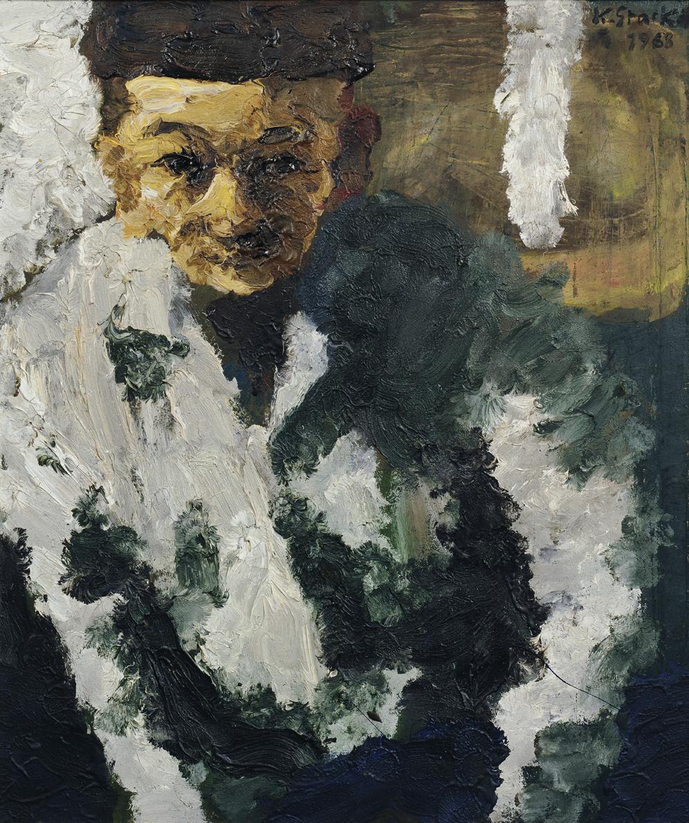 Karl Stark, Selbstbildnis, 1968, Öl auf Leinwand, 80 x 68 cm, Artothek des Bundes, Dauerleihgab…