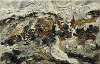 Elisabeth Bauer-Stein, Weindorf im März, undatiert, Öl auf Leinwand, 39,5 x 60,5 cm, Artothek d…