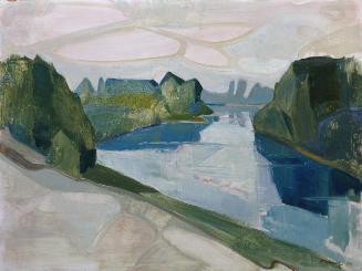 Hilde Frodl, Tagliamento, 1970, Öl auf Leinwand, 60 x 80 cm, Artothek des Bundes, Dauerleihgabe…