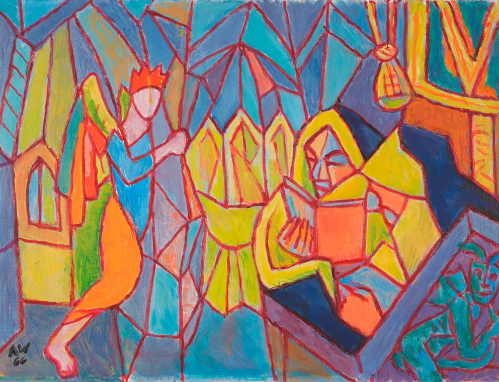 Alfred Wickenburg, Betende Nonnen, 1966, Öl auf Leinwand, 52 x 69 cm, Artothek des Bundes, Daue…