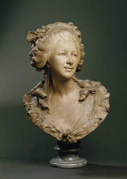 Jean-Baptiste Gustave Deloye, Eine junge Frau, um 1870/1880, Terrakotta, H. mit Sockel: 69,5 cm ...