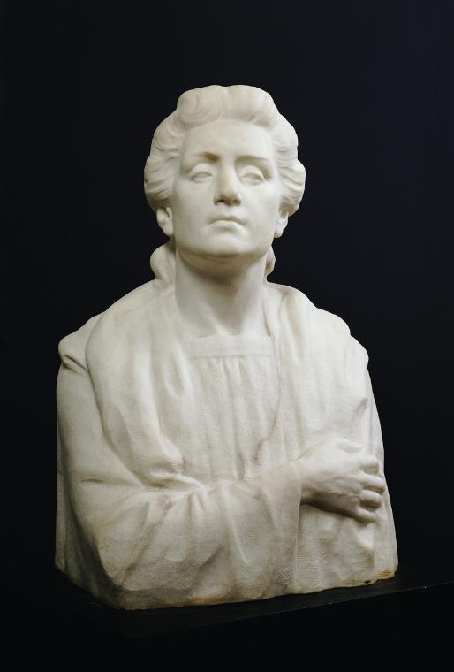 Hermann Vinzenz Heller, Eleonora Duse, um 1924, Laaser Marmor, H: 71 cm, Belvedere, Wien, Inv.-…