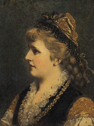 Anton Ebert, Die Schauspielerin Josephine Wessely, vor 1888, Öl auf Holz, 53 x 41 cm, Belvedere…