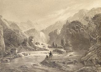 August Wilhelm Lehmann, Wasserfall bei Herringsholmen, Norwegen, 1850, Bleistift auf Papier, 18…