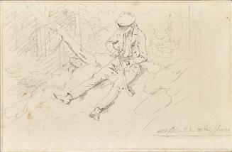 Friedrich August Mathias Gauermann, Jüngling mit Schirmmütze, 1830, Bleistift auf Papier, 11,5 …