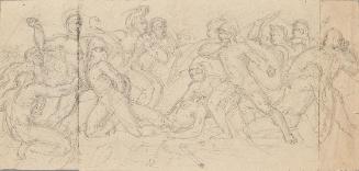 Josef Gisela, Klassische Kampfszene, um 1867, Bleistift auf Papier, 16 × 33,5 cm, Belvedere, Wi…