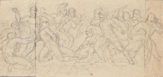 Josef Gisela, Klassische Kampfszene, um 1867, Bleistift auf Papier, 16 × 33,5 cm, Belvedere, Wi ...