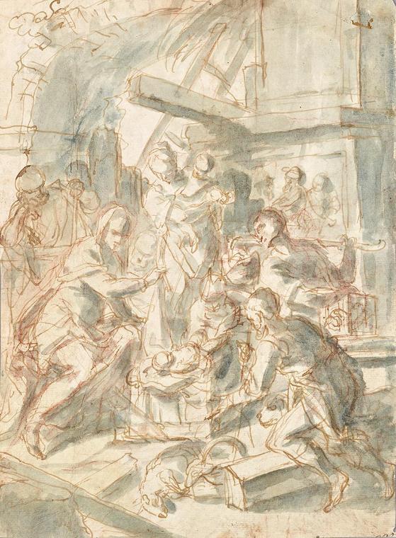 Beschneidung Christi, 1650/1700, Feder, laviert auf Papier, 25 × 19 cm, Belvedere, Wien, Inv.-N…