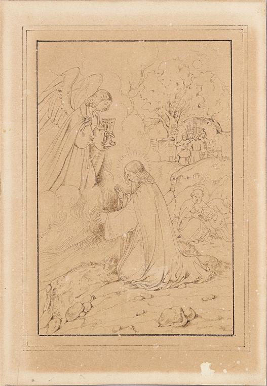 Joseph Hasslwander, Christus am Ölberg, um 1850, Feder auf Papier, 15,7 × 11 cm, Belvedere, Wie ...