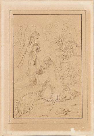 Joseph Hasslwander, Christus am Ölberg, um 1850, Feder auf Papier, 15,7 × 11 cm, Belvedere, Wie…