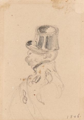 Johann Friedrich Treml, Soldatenskizze, 1846, Bleistift auf Papier, 7,5 × 5 cm, Schenkung Samml…