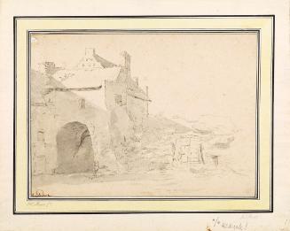 Johann Heinrich Roos, Architektonische Studie, 18. Jahrhundert, Bleistift auf Papier, 21,8 × 30 ...